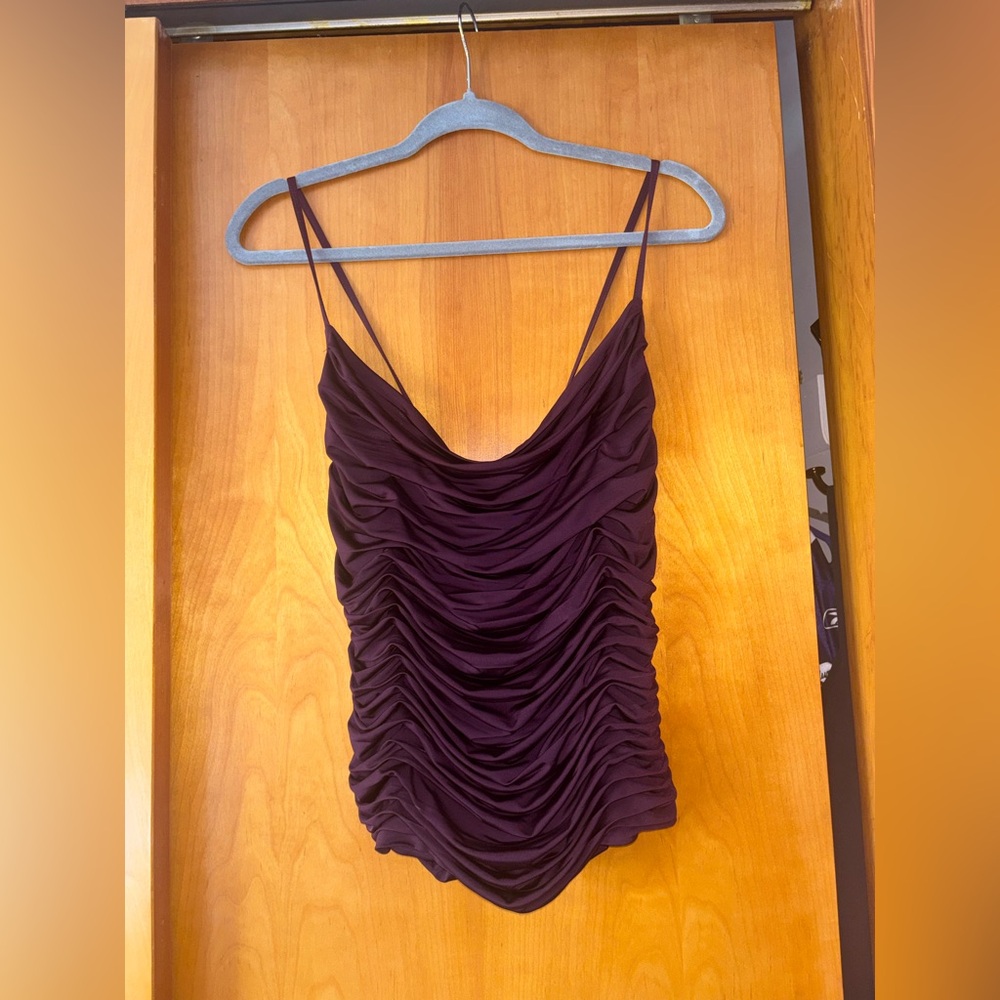Express Deep Purple Ruched Top